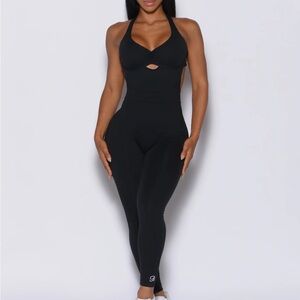 Bombshell Sportswear Black Halter Cutout Jumpsuit